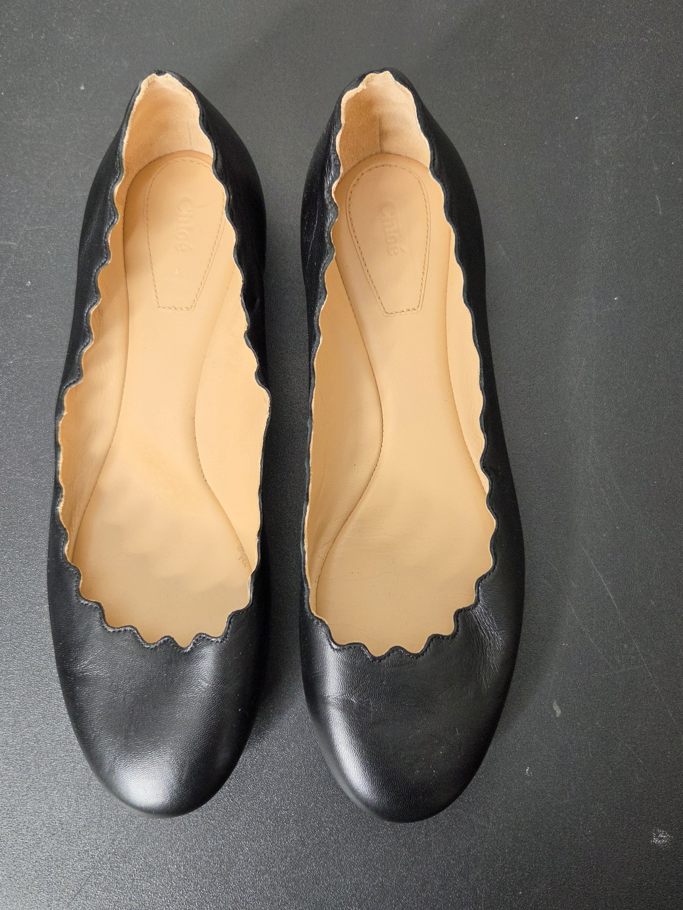 Chloe Lauren Scalloped Collar Ballet Flats